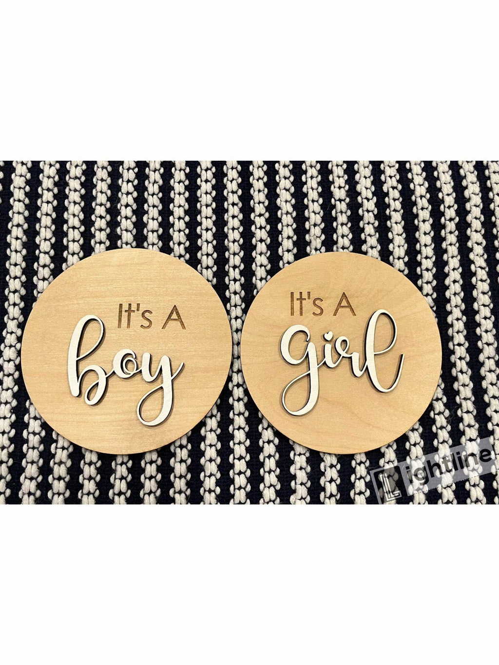 Engraved Wood Gender Reveal Announcement Sign: Photo Prop