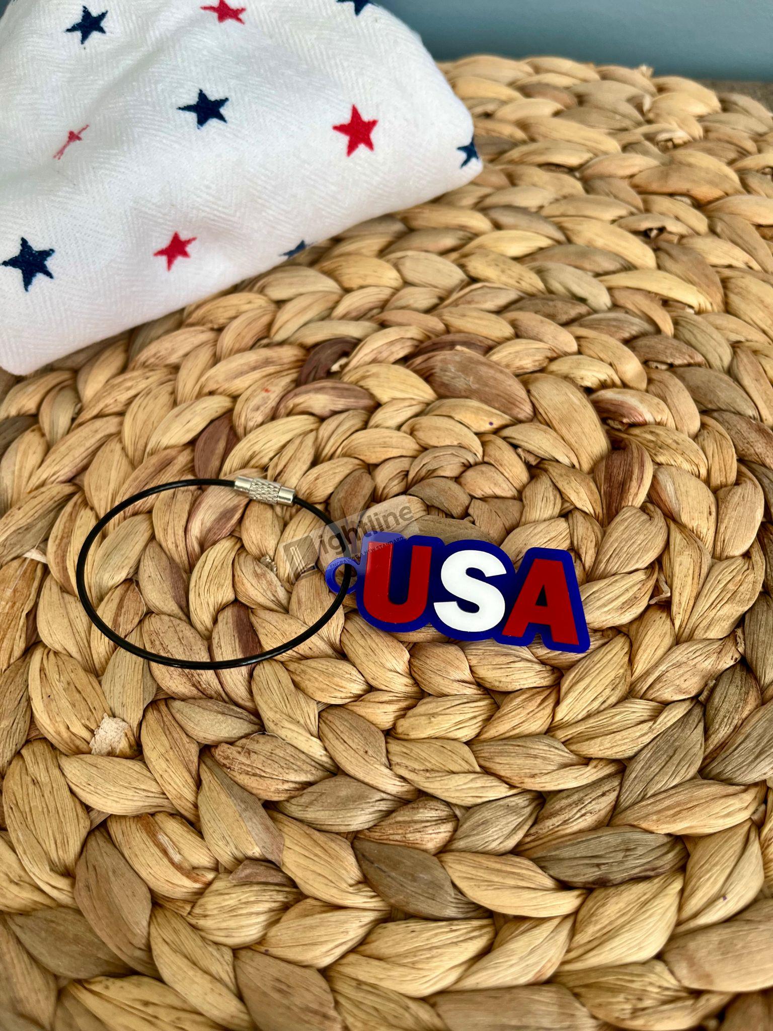 USA Hockey Sticks Water Bottle Mini Keychain Accessory| Backpack Keychain| Personalized Name Tag