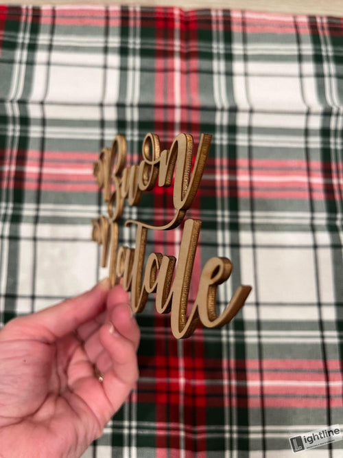 Buon Natale Wood Place Card: Italian Christmas Table Decor