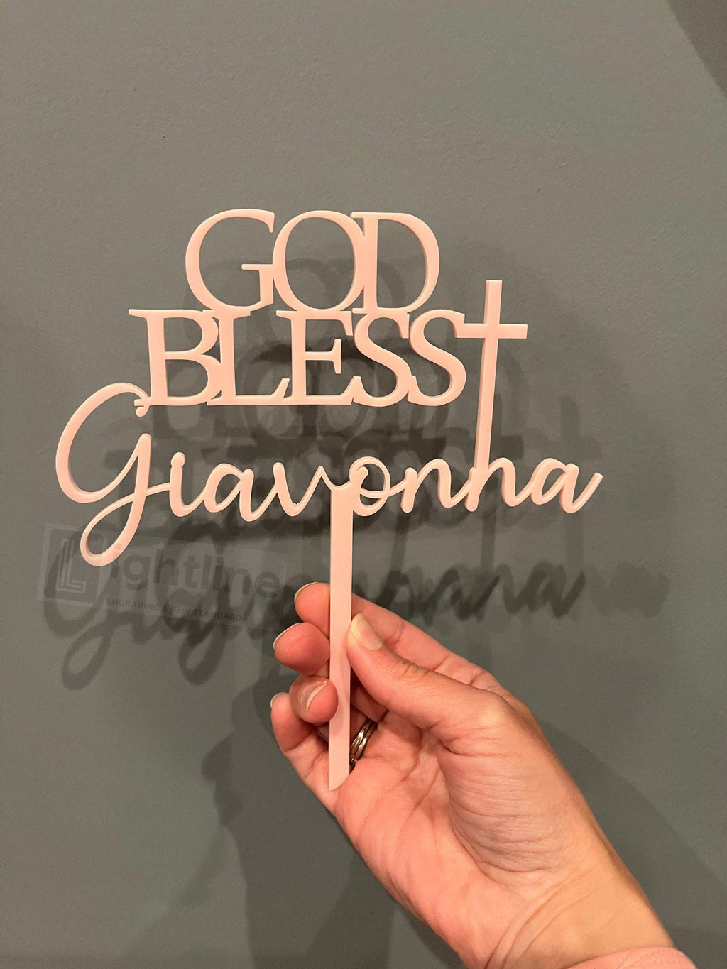 God Bless Name Cake Topper | Personalized Baptism, Christening or Communion Decor
