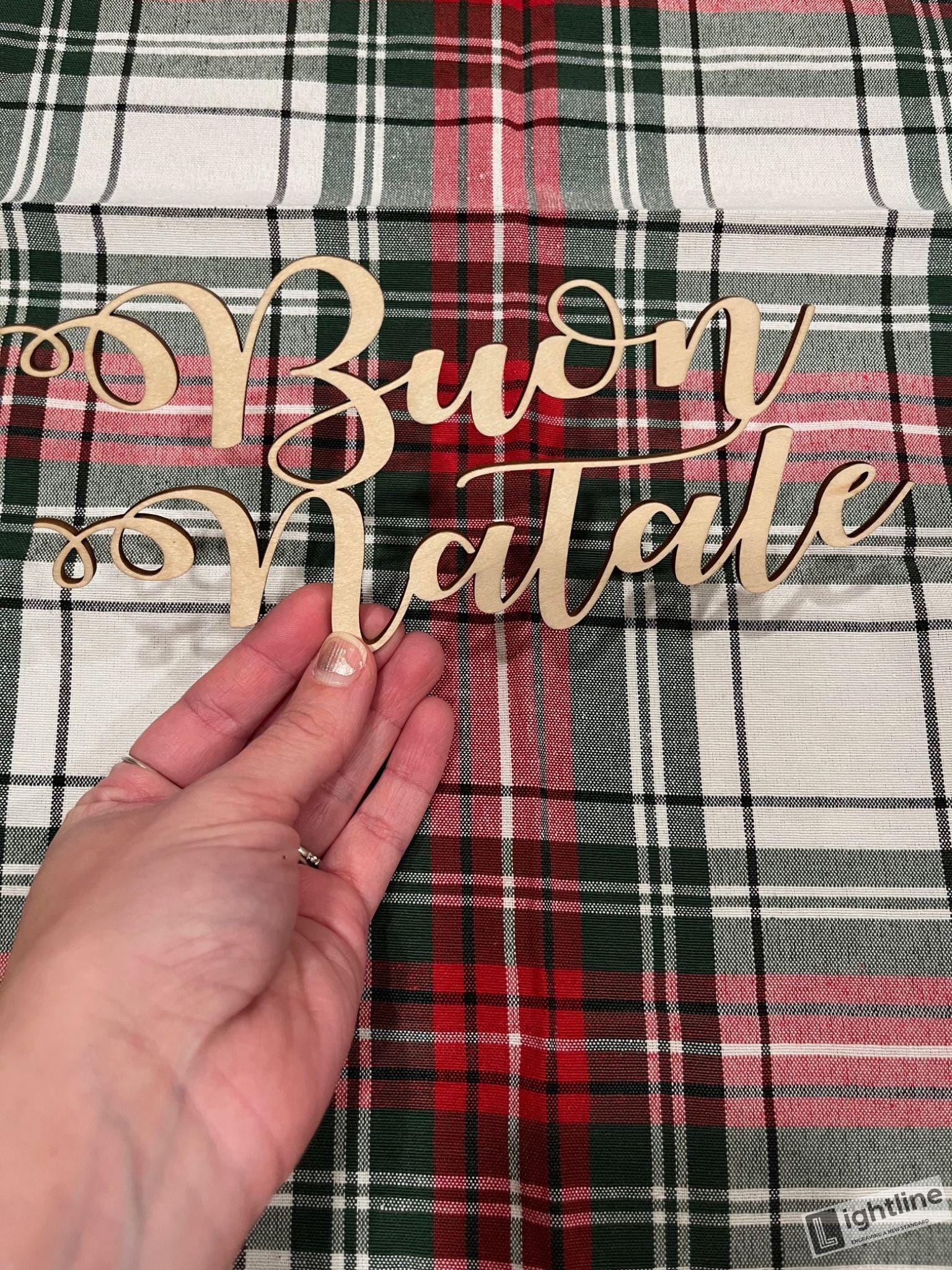 Buon Natale Wood Place Card: Italian Christmas Table Decor