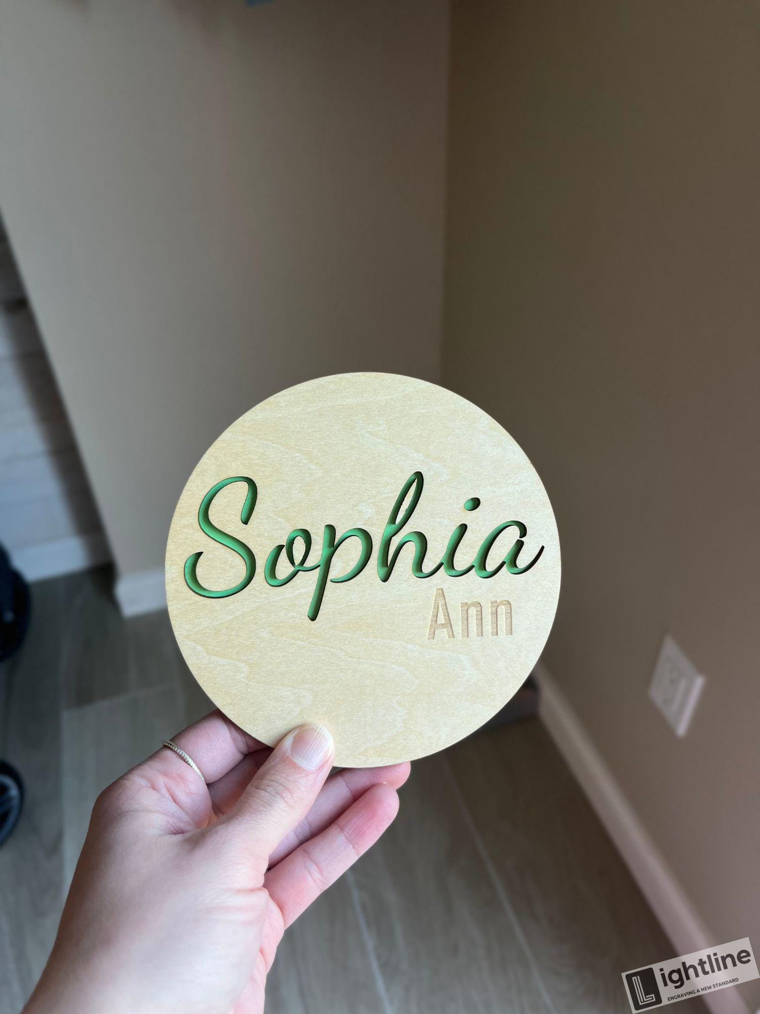 Personalized Baby Name Announcement Sign: Engraved Wood Name Reveal