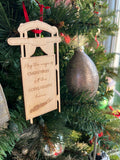 Long Island Christmas Ornament | Engraved Wooden Sled Keepsake