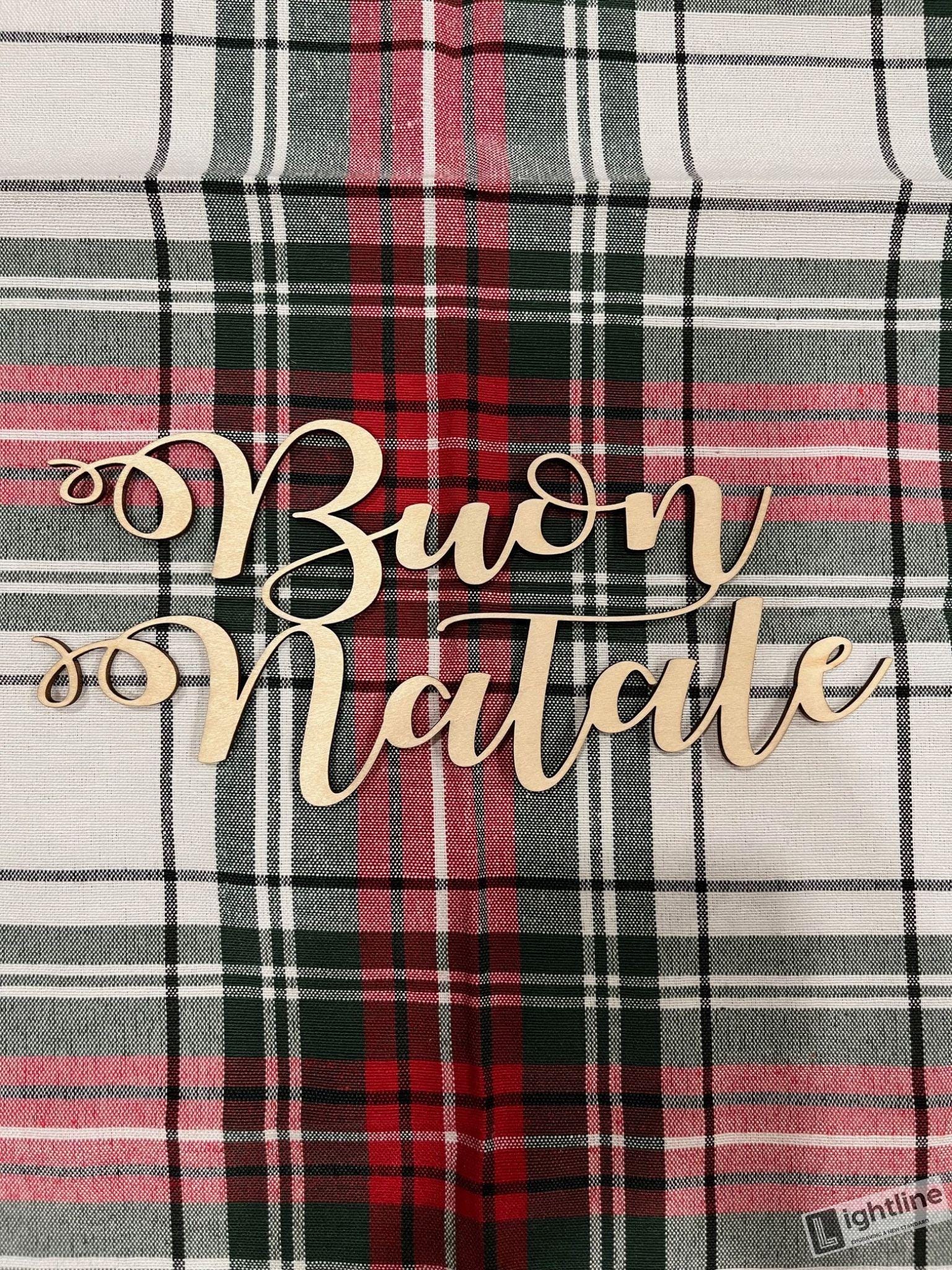 Buon Natale Wood Place Card: Italian Christmas Table Decor