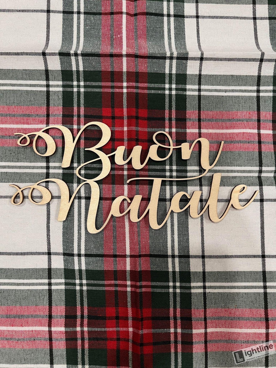 Buon Natale Wood Place Card: Italian Christmas Table Decor