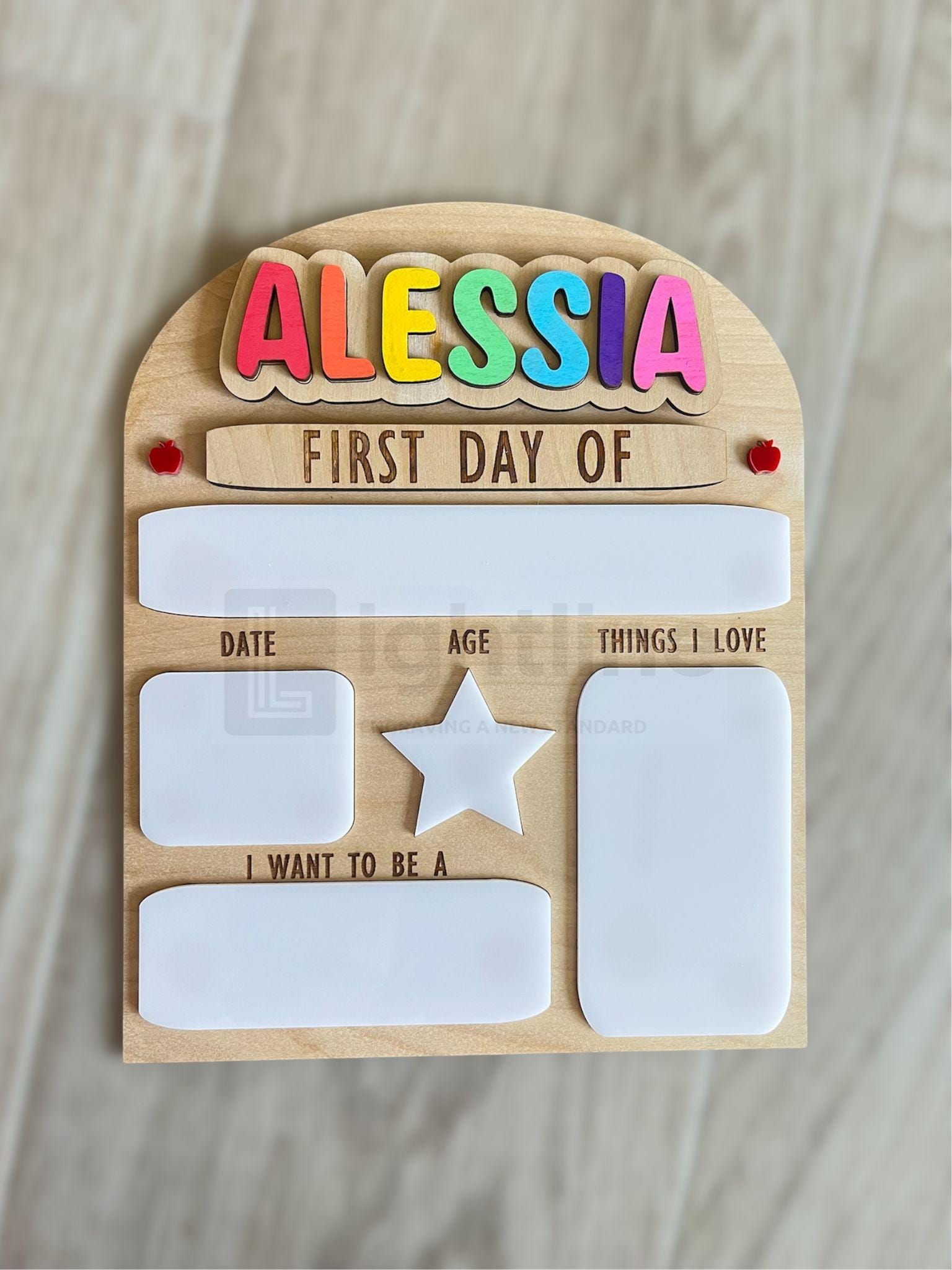 Personalized First & Last Day of School Sign: Interchangeable, Reusable Dry Erase 8"x10"