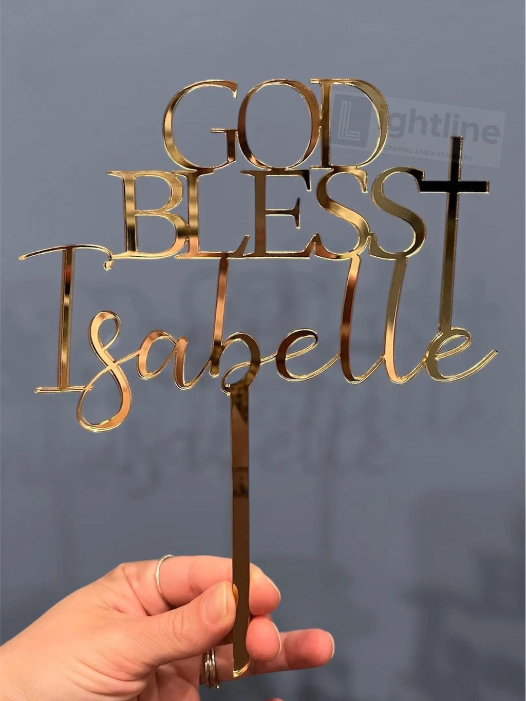 God Bless Name Cake Topper | Personalized Baptism, Christening or Communion Decor