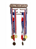 Going for Gold Custom Medal Display, Personalized Name Wood Wall Hanger for Medals and Ribbons