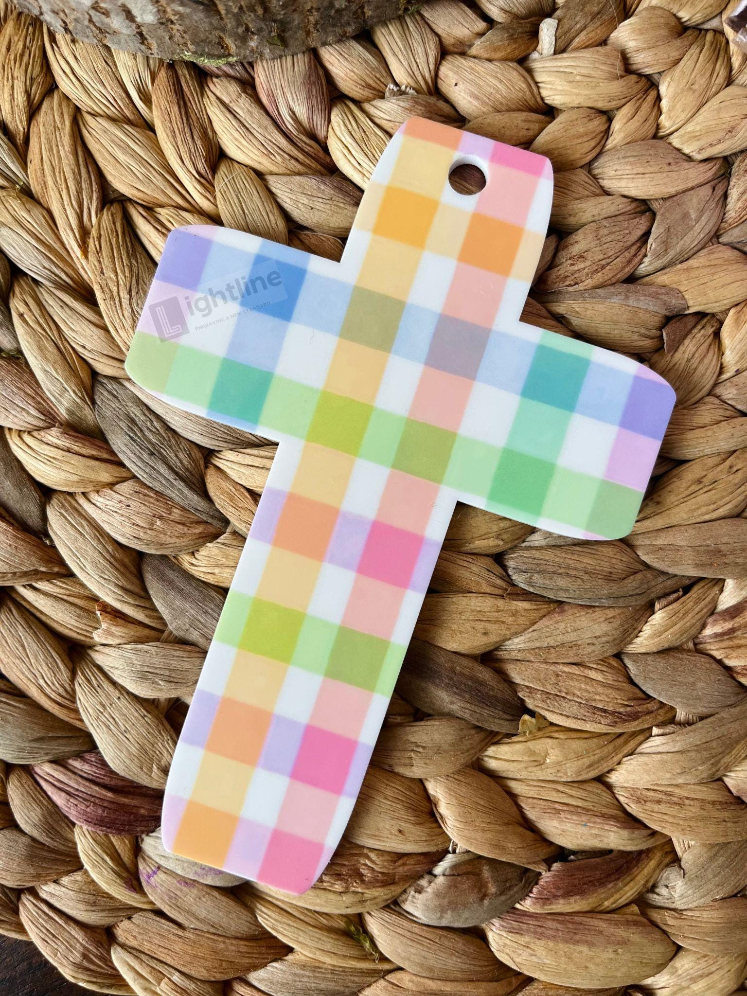 Personalized Easter Basket, Baptism, Communion Cross | Printed, Acrylic Keepsake