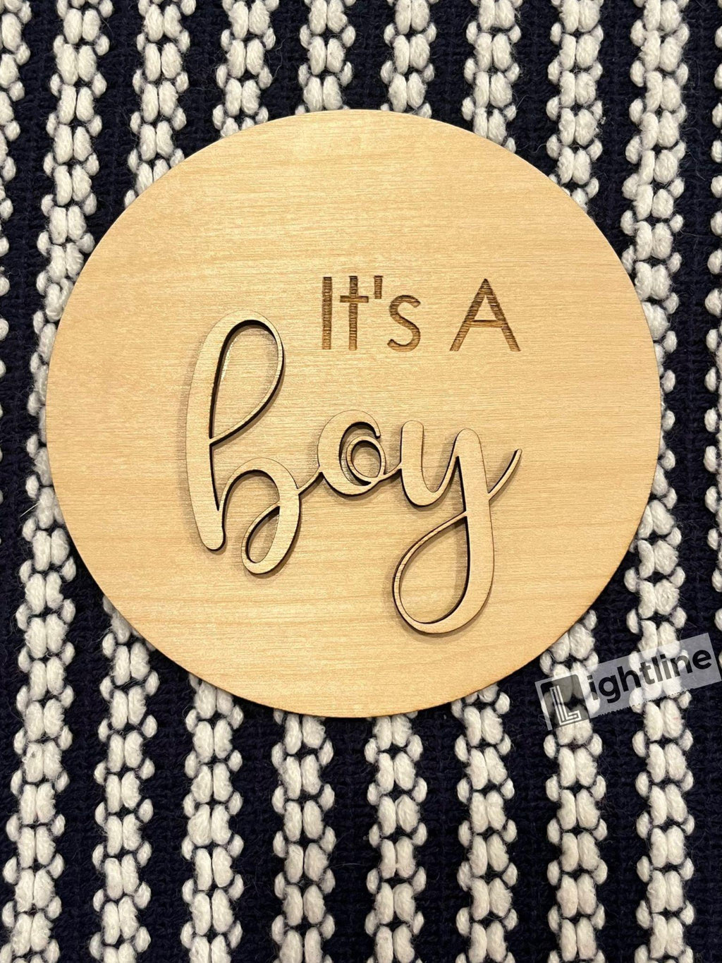 Engraved Wood Gender Reveal Announcement Sign: Photo Prop