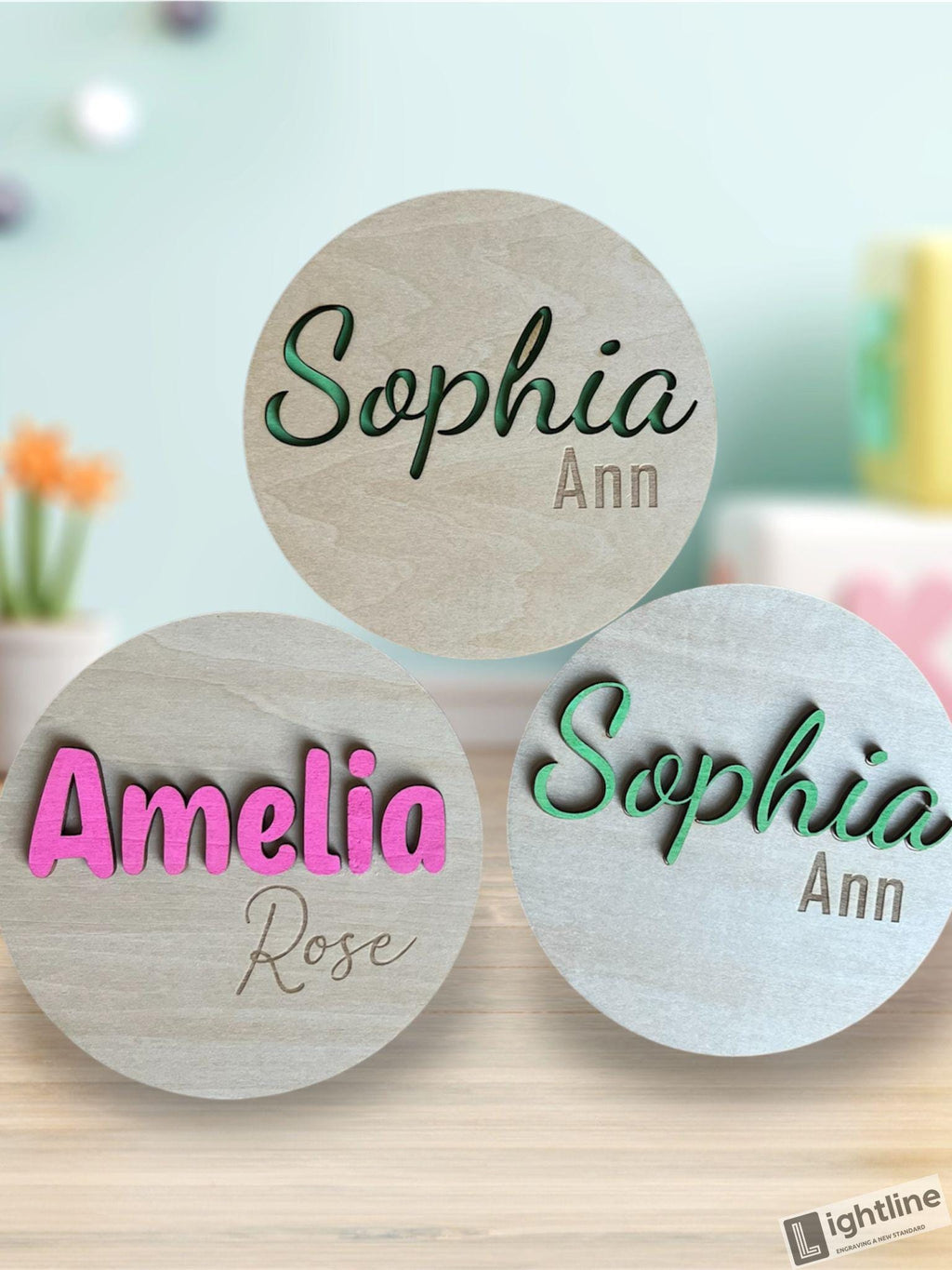 Personalized Baby Name Announcement Sign: Engraved Wood Name Reveal