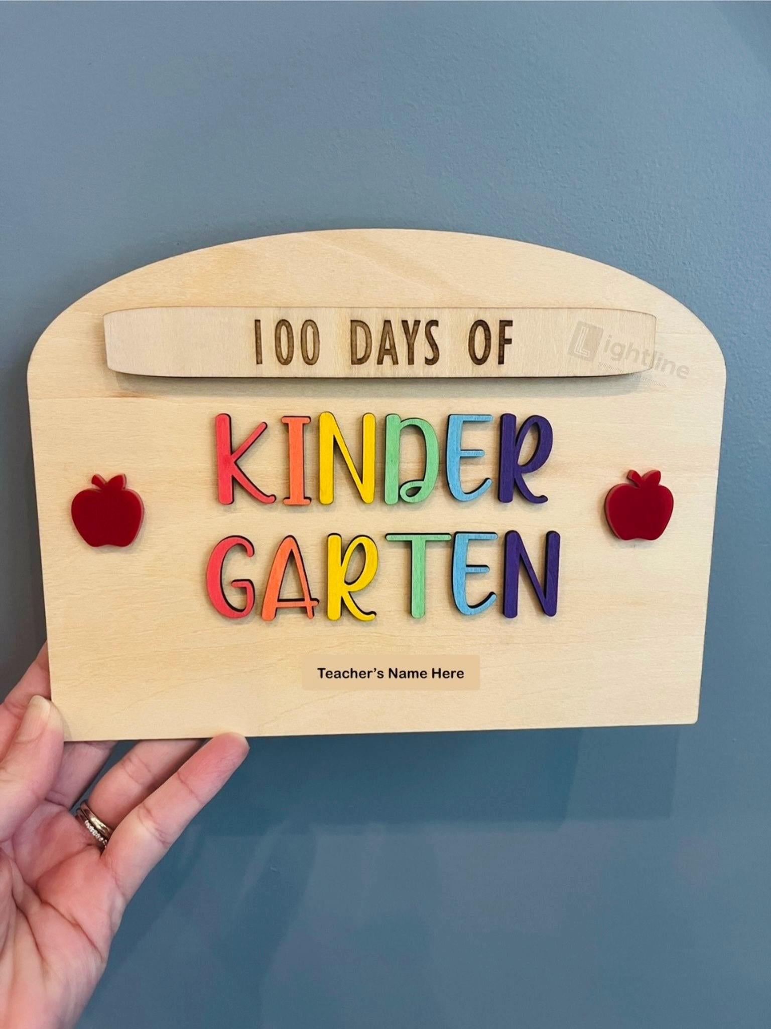 Personalized First, Last, 100th Day School Sign | Interchangeable