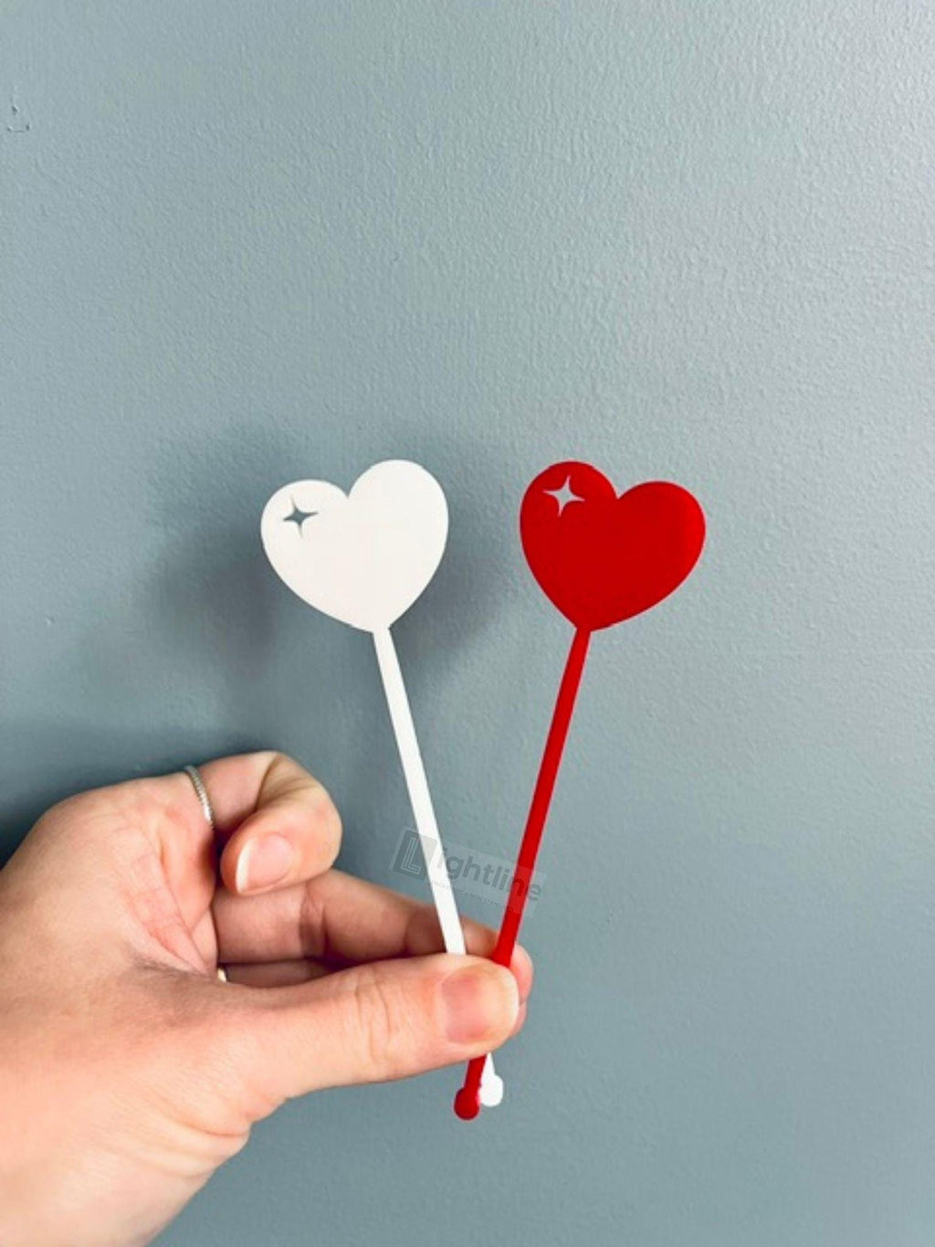 Heart Shape Cut Out Drink Stirrers for Valentine's Day, Bridal Shower, Love Party Decor