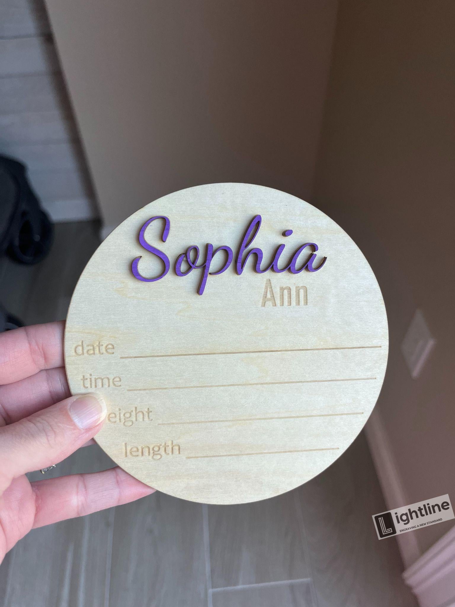Personalized Wood Baby Name Announcement Sign: Birth Stat Sign