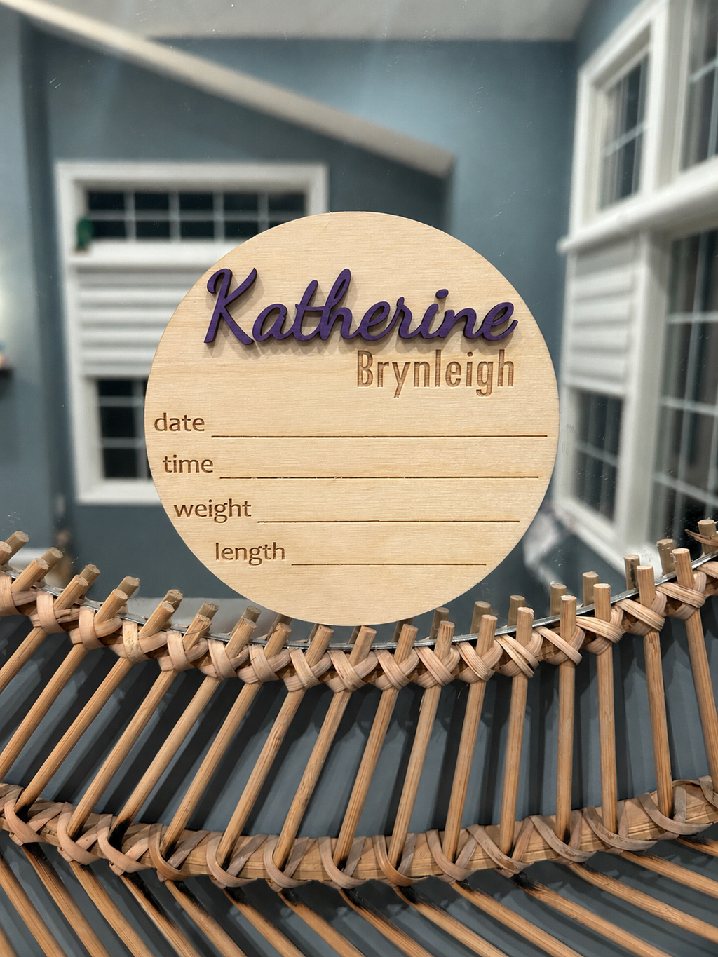 Personalized Wood Baby Name Announcement Sign: Birth Stat Sign