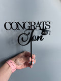 Personalized Graduation Cake Topper: Congrats, Name & Cap - Wood or Acrylic