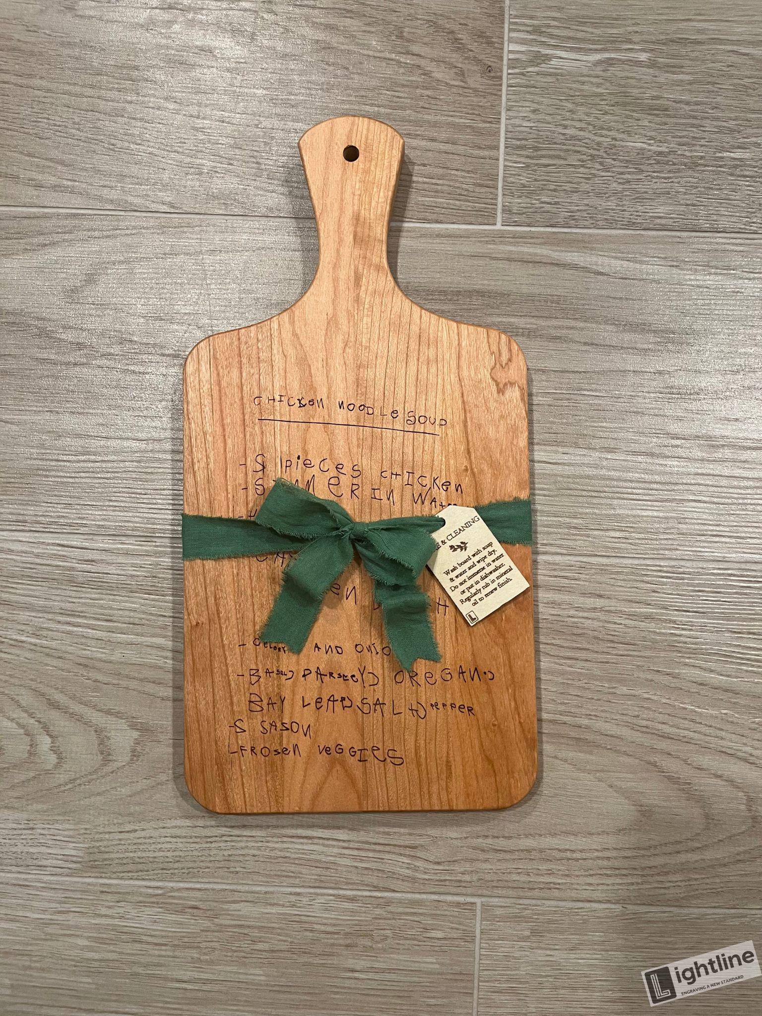 Engravable Handwriting Cherry Wood Serving Board | Personalized Custom Cutting Board for Charcuterie and Gifts