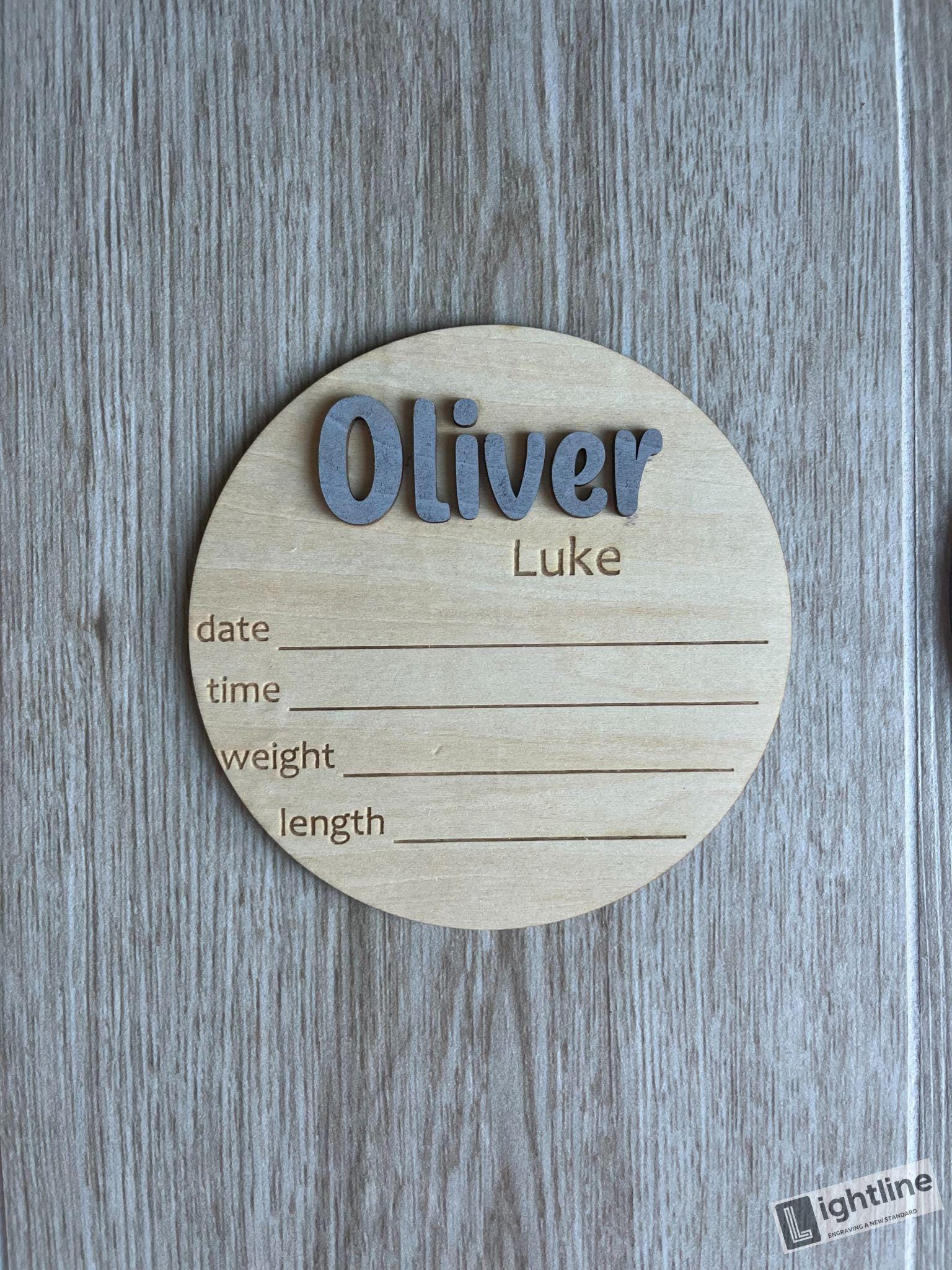 Personalized Wood Baby Name Announcement Sign: Birth Stat Sign
