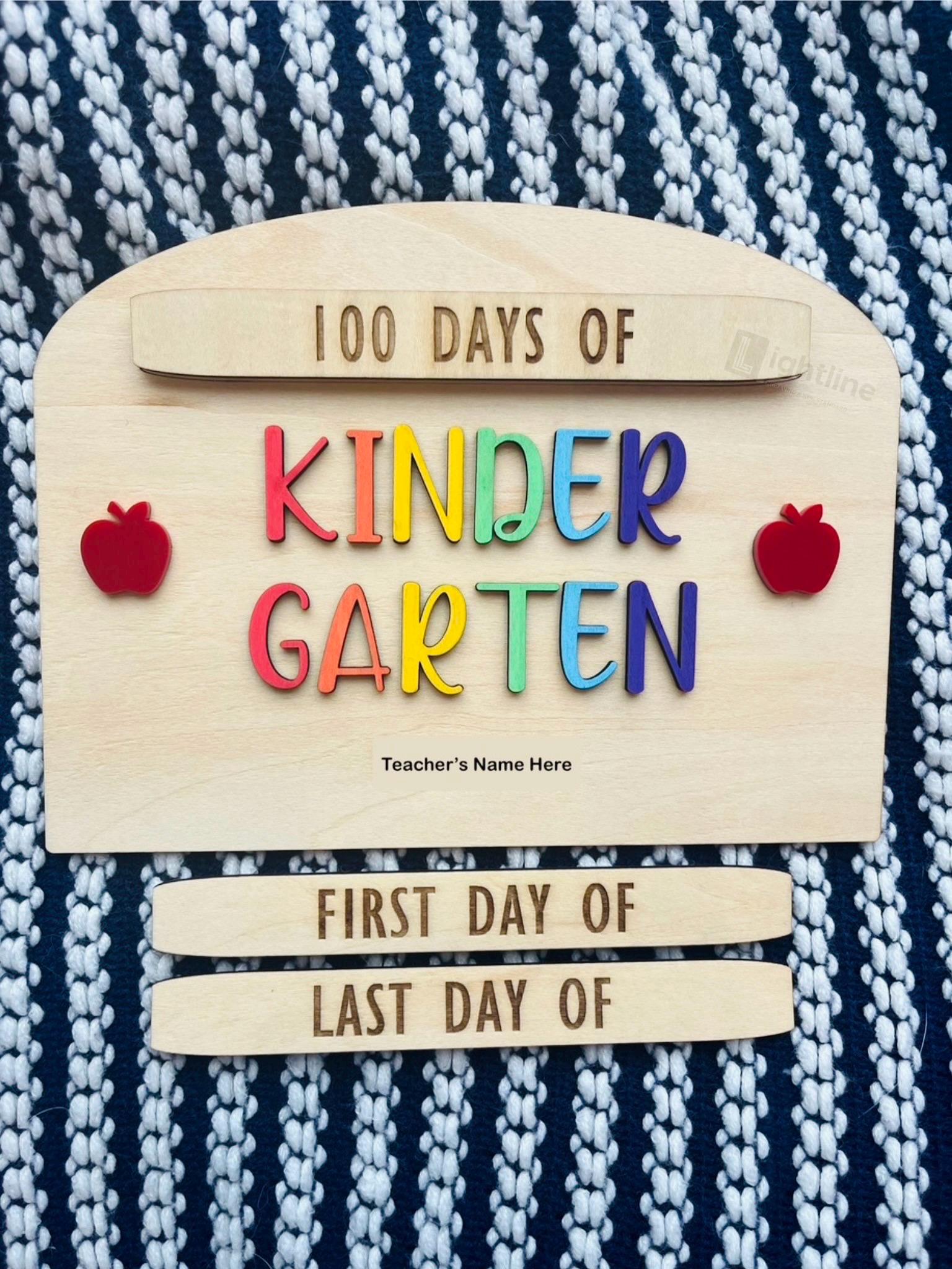 Personalized First, Last, 100th Day School Sign | Interchangeable