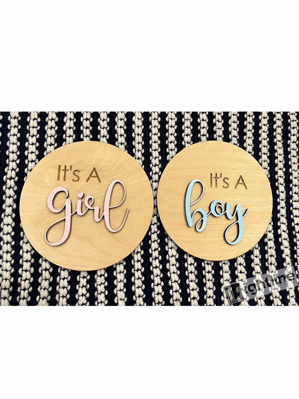 Engraved Wood Gender Reveal Announcement Sign: Photo Prop