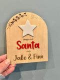 Personalized Santa Sleeps Christmas Countdown Sign: Acrylic Dry Erase Santa Tracker