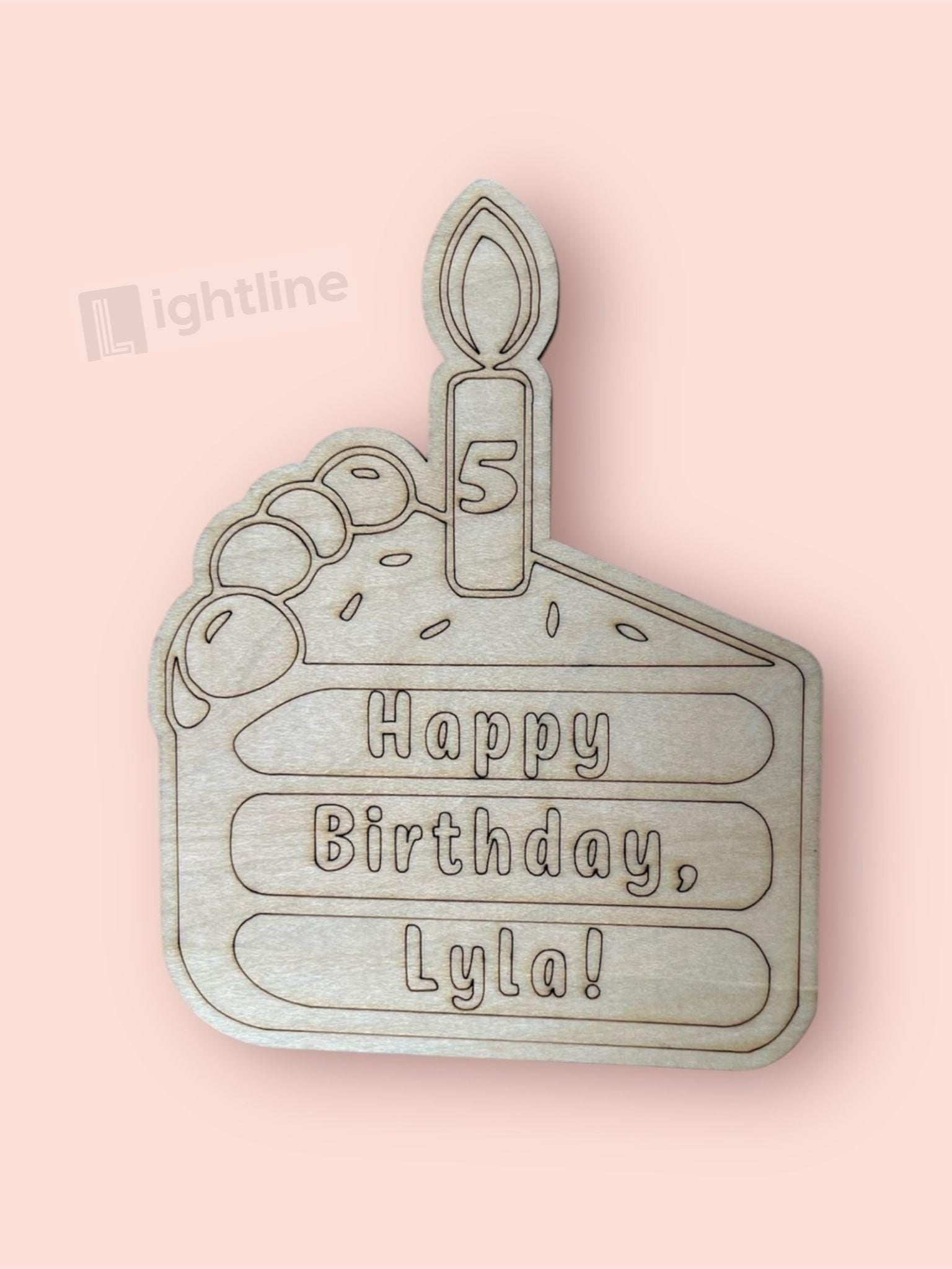 Personalized Wooden Birthday Cake Slice: Paint Your Own Party Favor