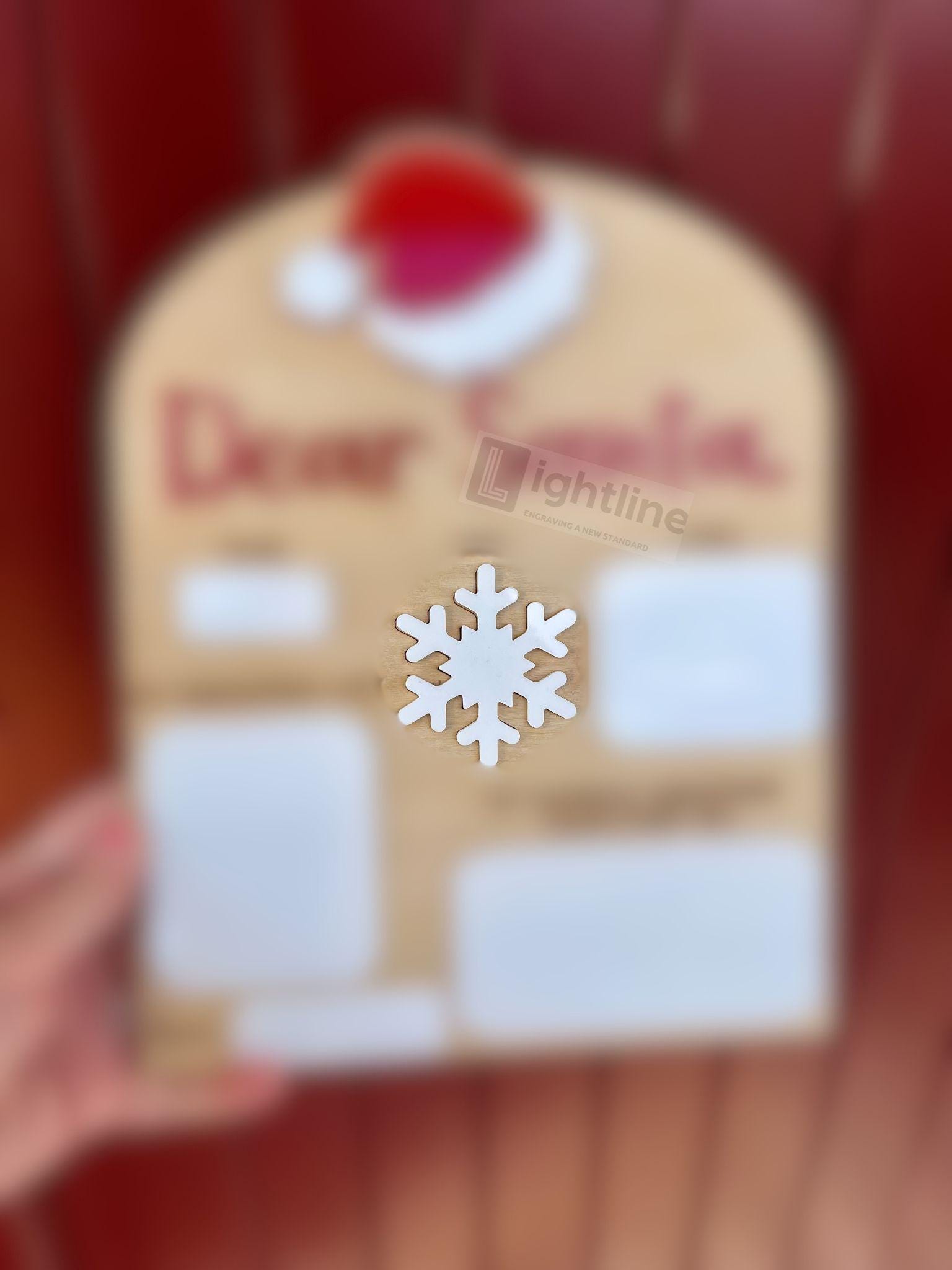 Personalized Santa Sleeps Christmas Countdown Sign: Acrylic Dry Erase Santa Tracker
