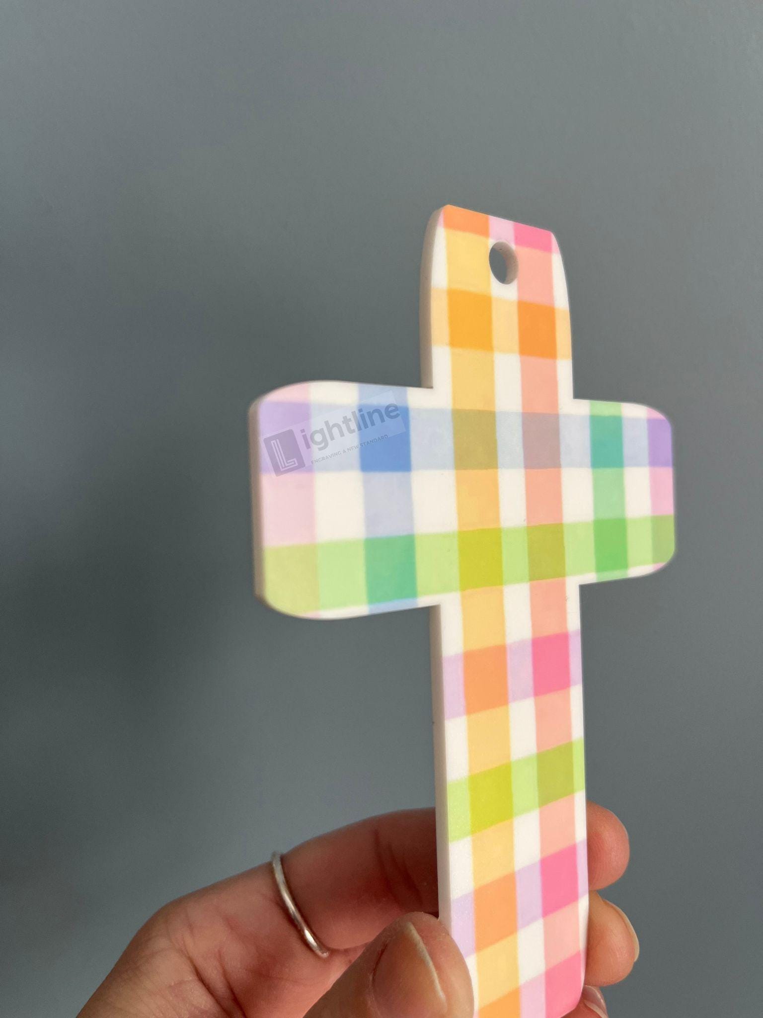 Personalized Easter Basket, Baptism, Communion Cross | Printed, Acrylic Keepsake