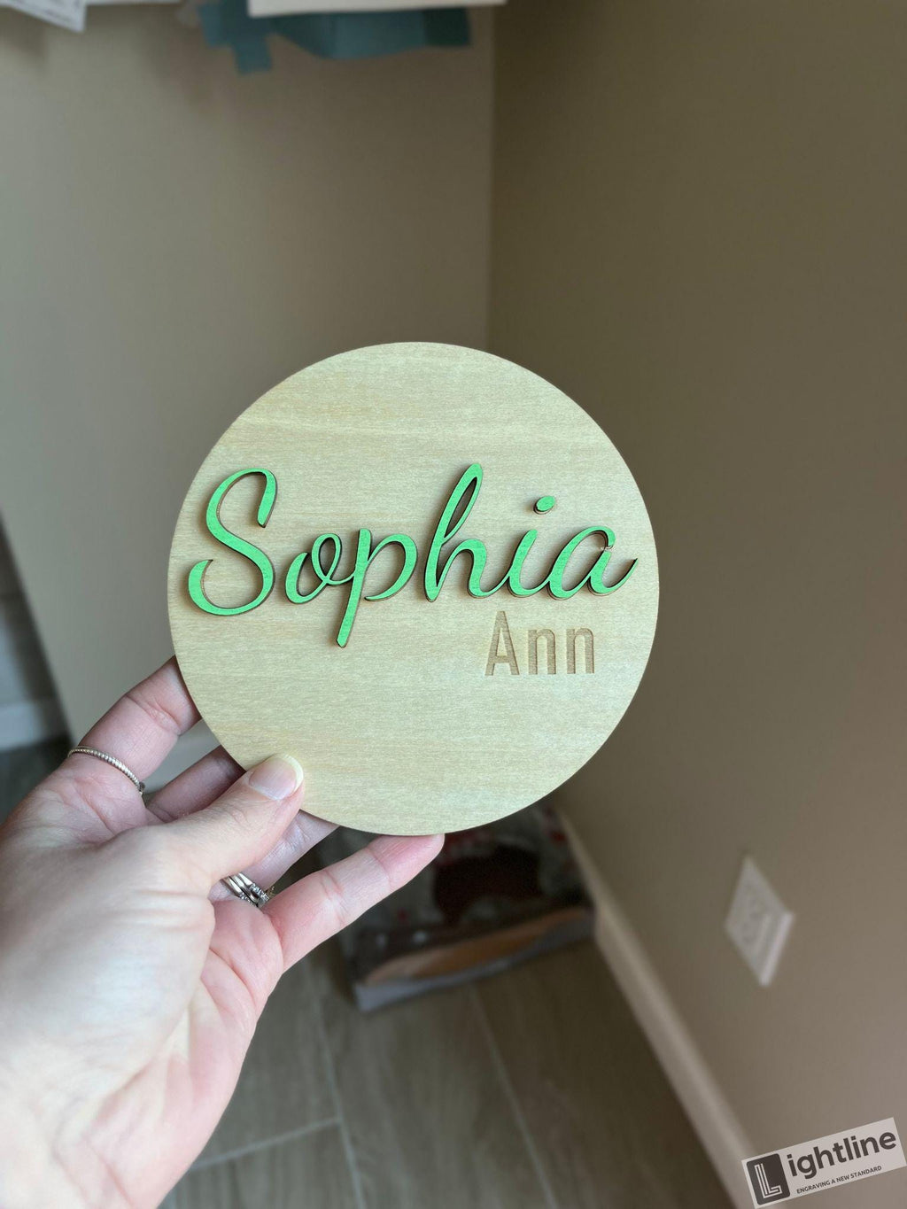 Personalized Baby Name Announcement Sign: Engraved Wood Name Reveal