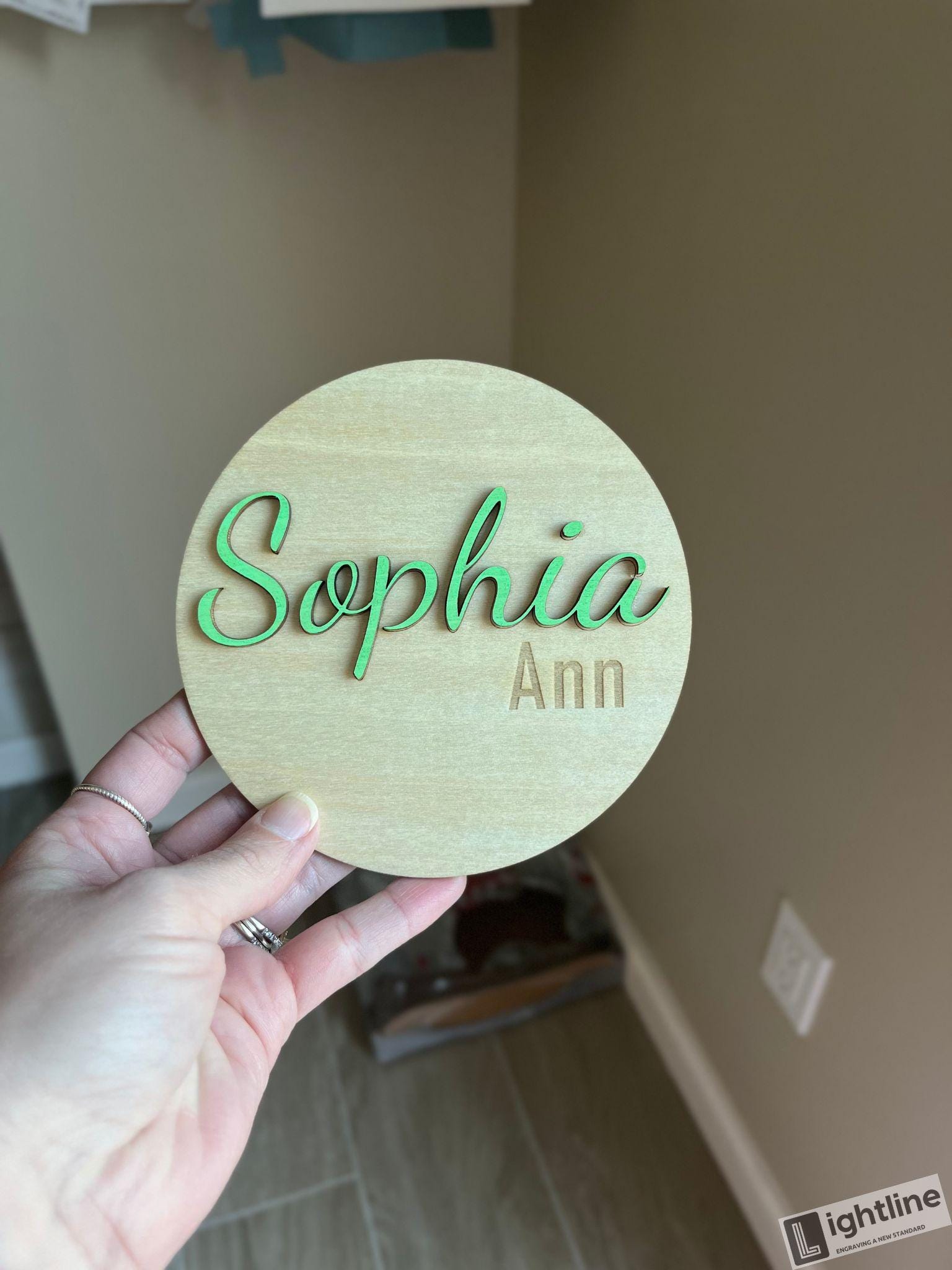 Personalized Baby Name Announcement Sign: Engraved Wood Name Reveal