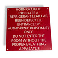 Custom red engraved electrical and equipment room sign with white lettering