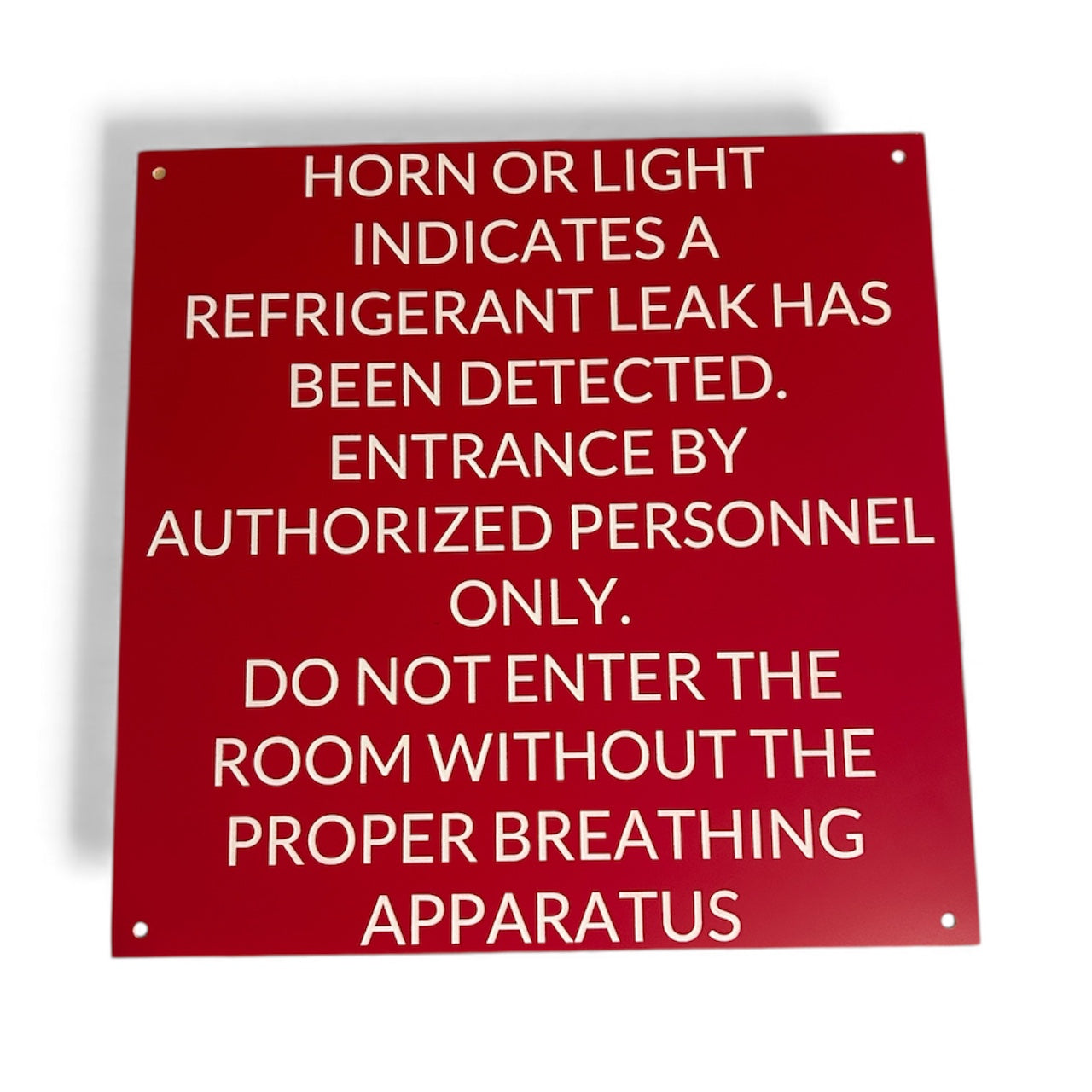 Custom red engraved electrical and equipment room sign with white lettering