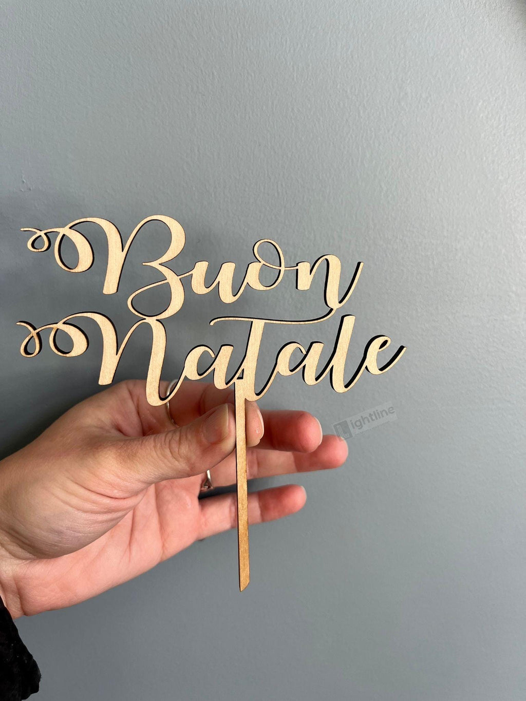 Buon Natale Wood Cake Topper: Italian Christmas Dessert Dolci Table Decor