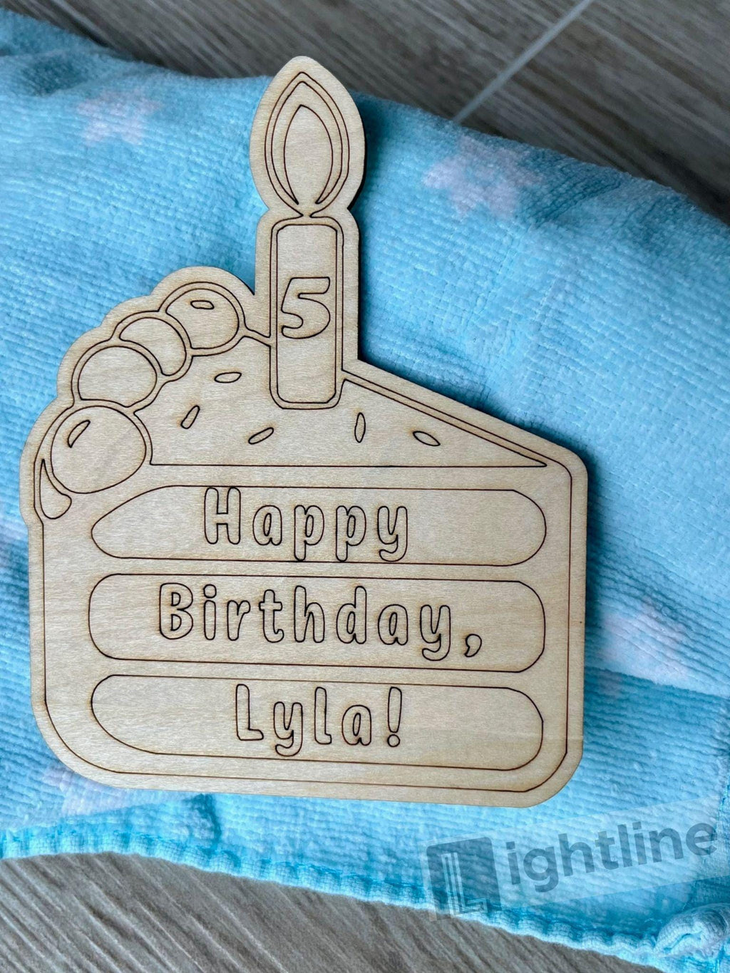 Personalized Wooden Birthday Cake Slice: Paint Your Own Party Favor