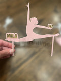 Personalized Ballerina Cake Topper: Acrylic Dance Party Decoration