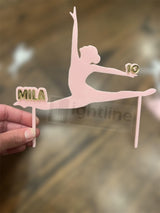 Personalized Ballerina Cake Topper: Acrylic Dance Party Decoration