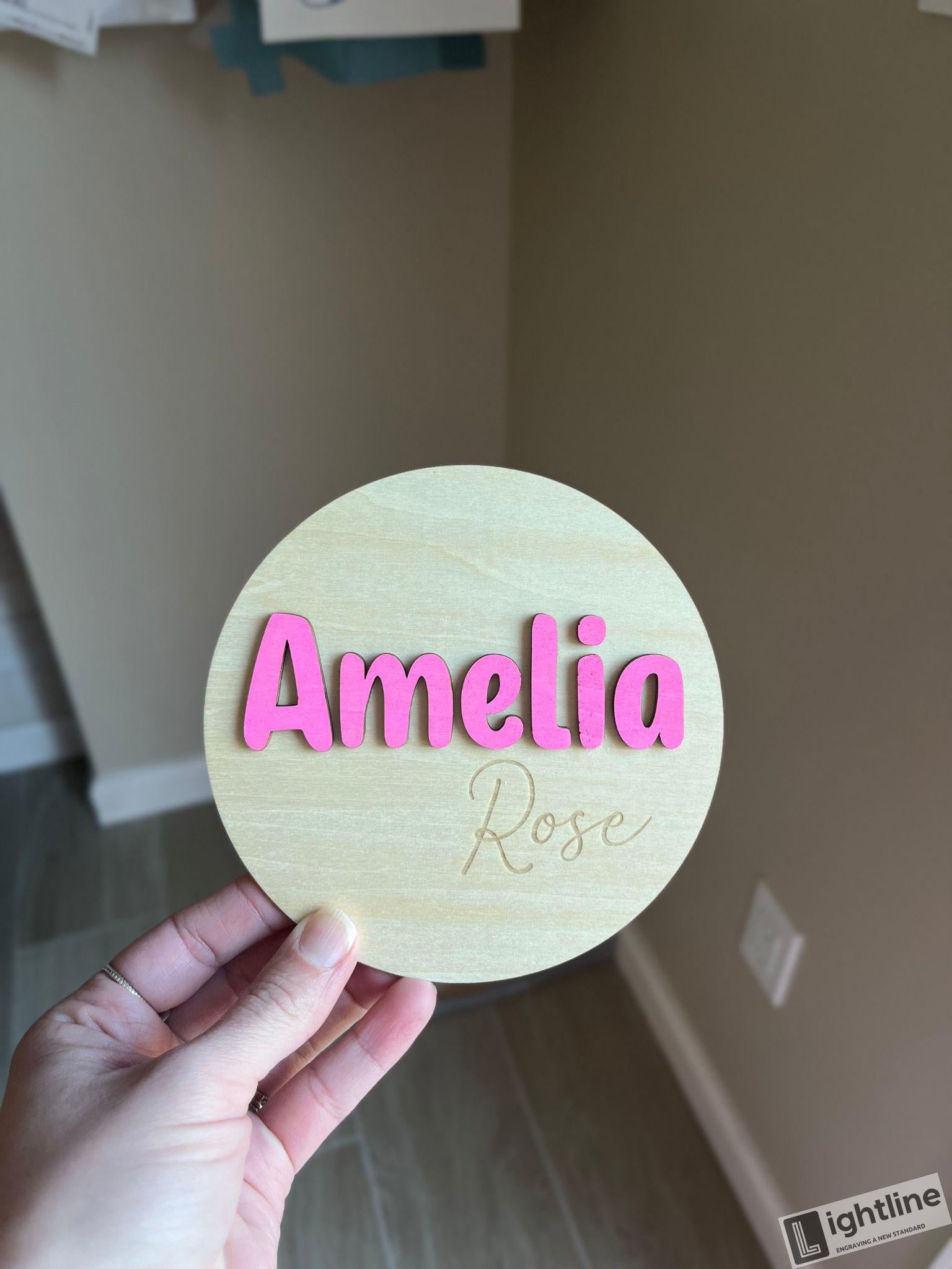 Personalized Baby Name Announcement Sign: Engraved Wood Name Reveal