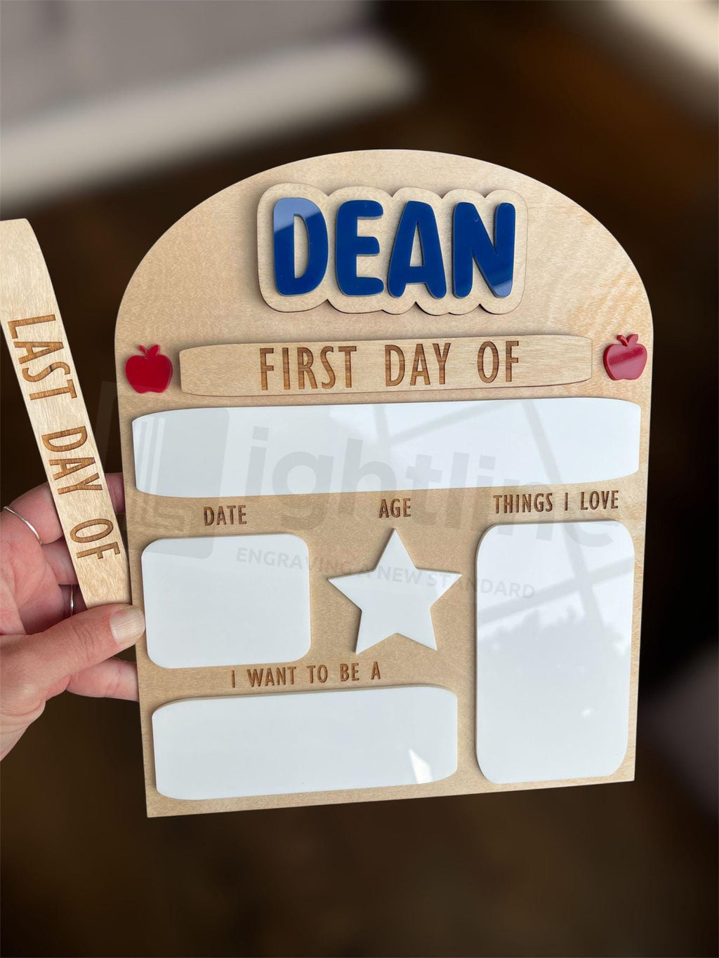 Personalized First & Last Day of School Sign: Interchangeable, Reusable Dry Erase 8"x10"