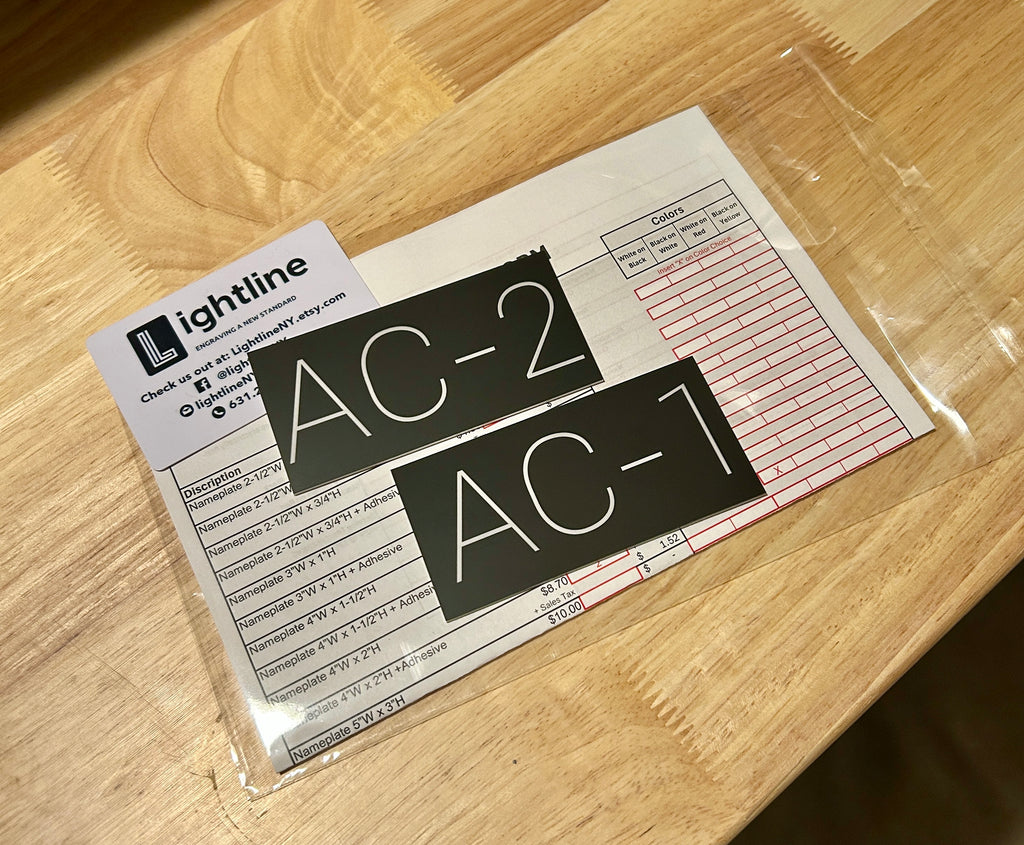 Equipment Nameplate (Phenolic/Acrylic)