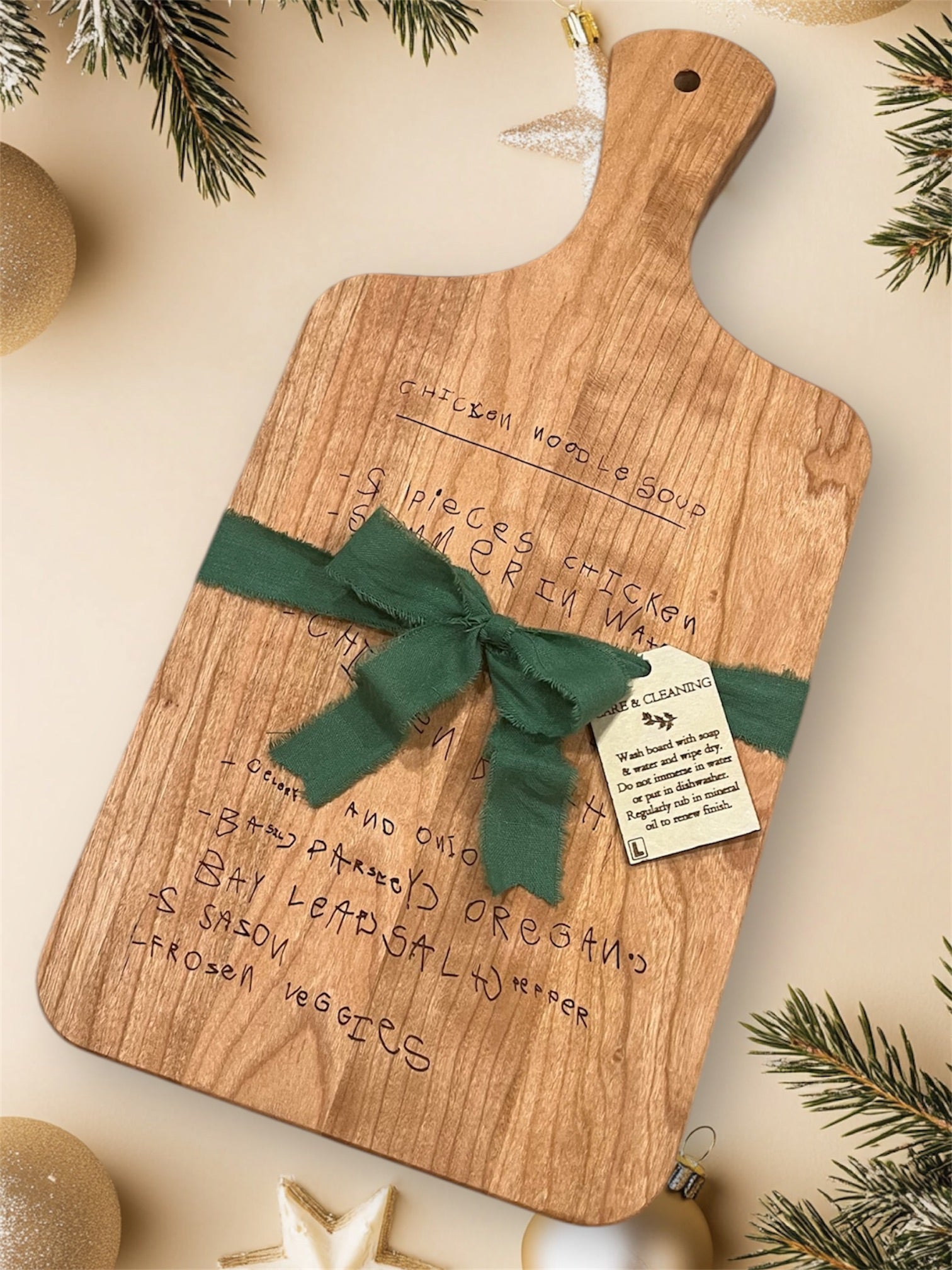 Personalized engraved recipe cutting board
